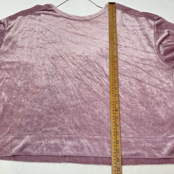 We The Free People Valerie Velvet Oversized Tee Medium Top Purple Boxy Velour - Picture 5 of 10